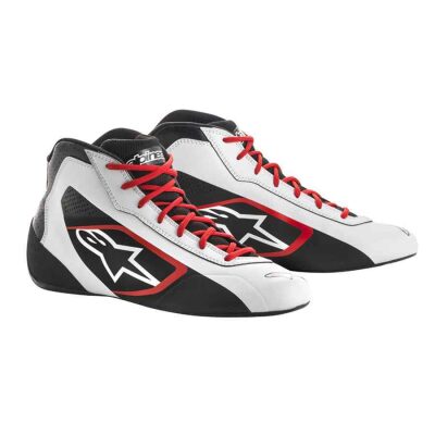 Alpinestars tech 1 K start schoenen voor kartsport wit zwart rood