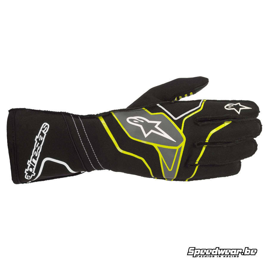 Alpinestars handschoen voor kart Tech 1 KX v2 - Zwart Fluo geel Anthraciet