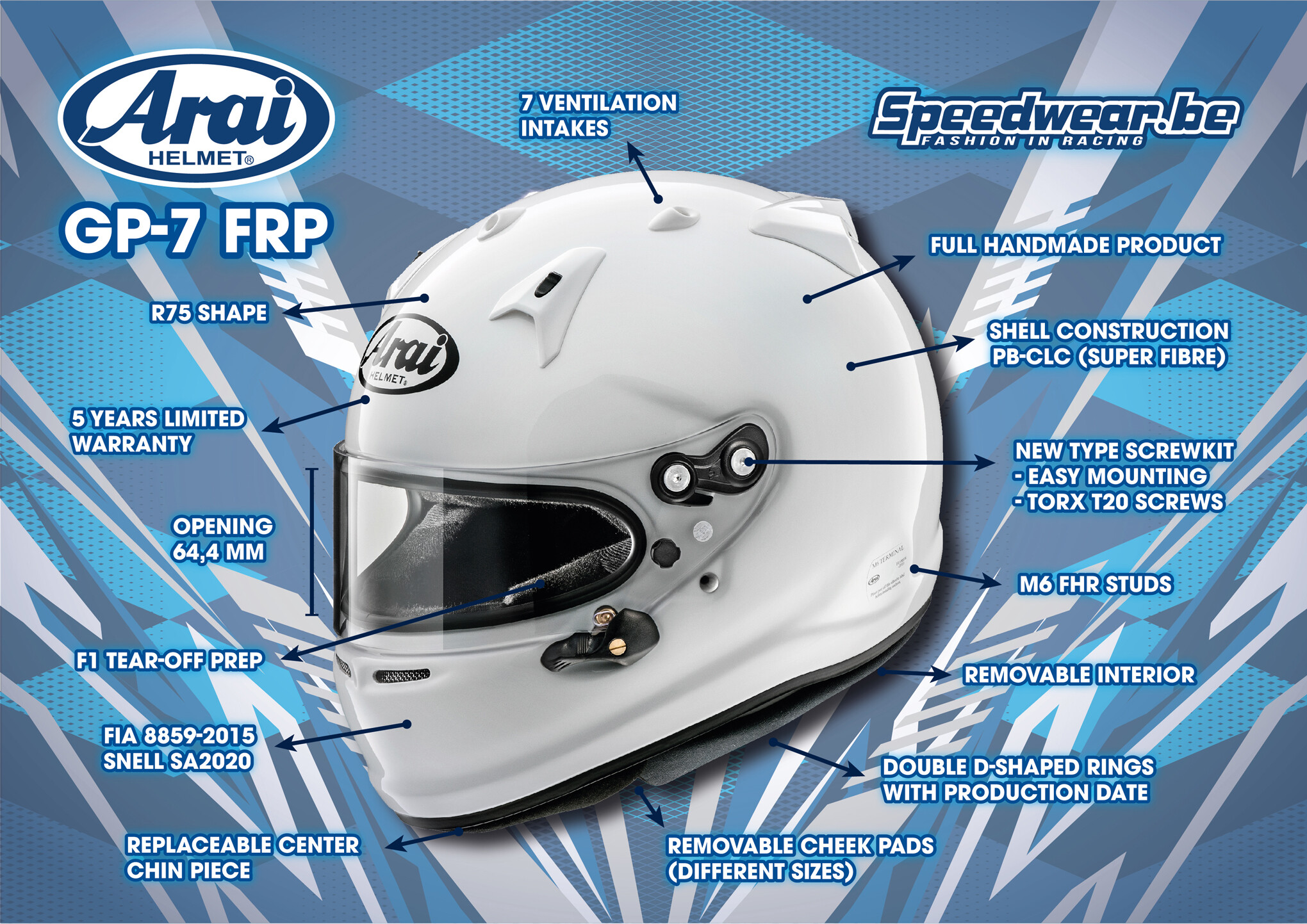 Arai GP7 FRP autosporthelm Details