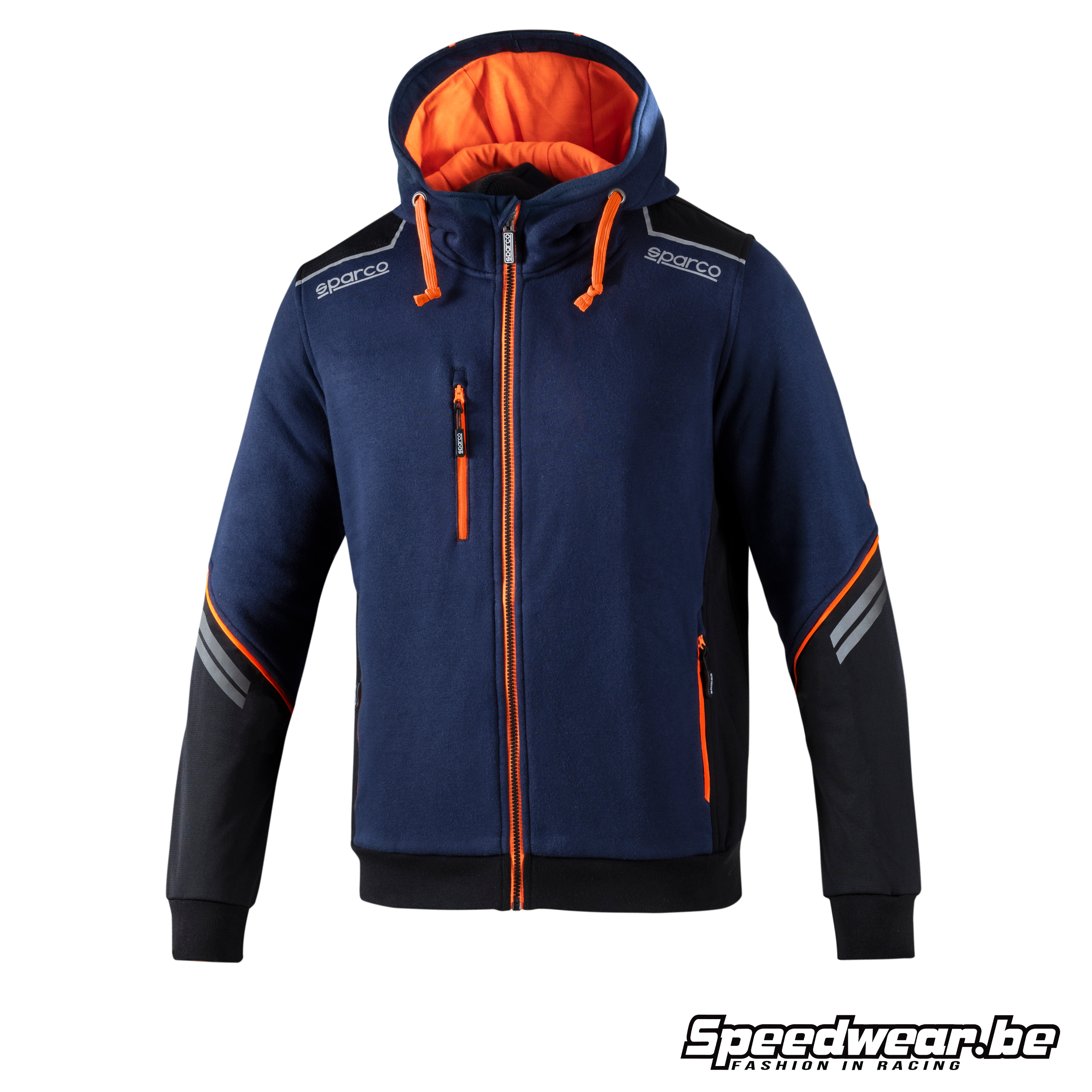 Sparco Hoodie Met Rits Blauw / Oranje