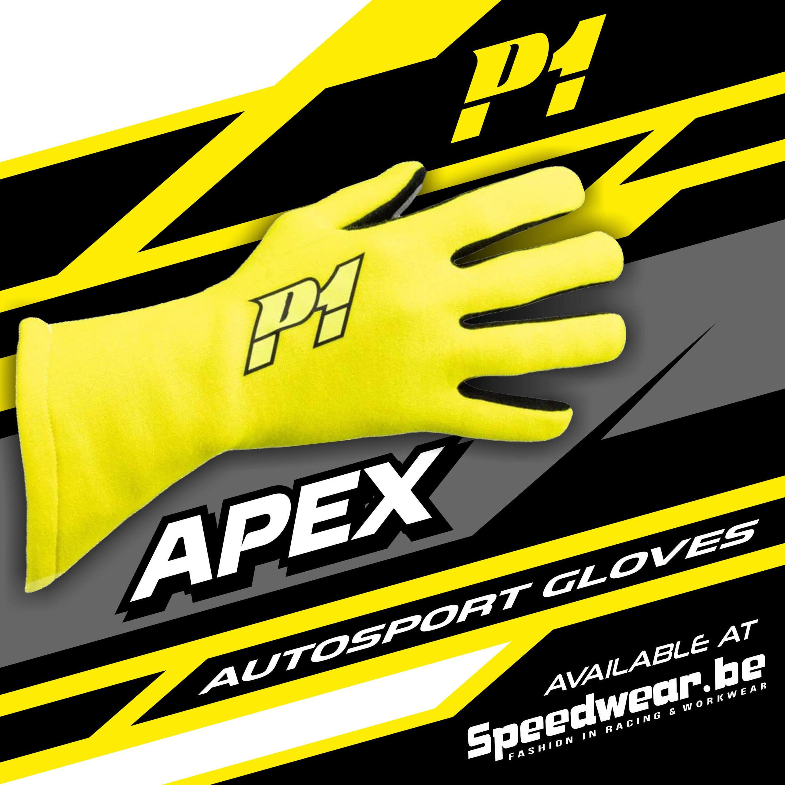 P1 Apex Racehandschoen fluo geel