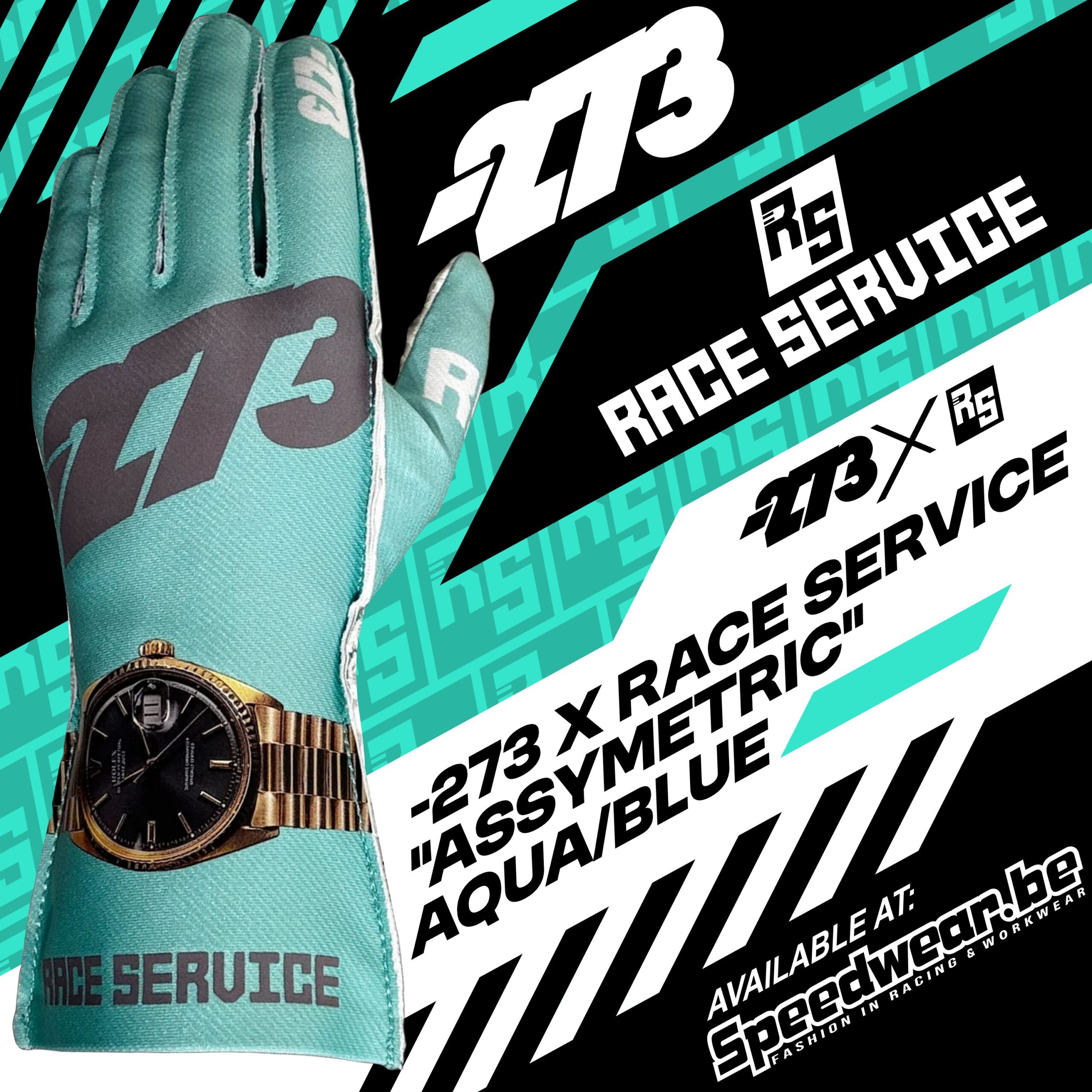 Minus 273 Gloves RACE SERVICE AQUA Green Asymmetric