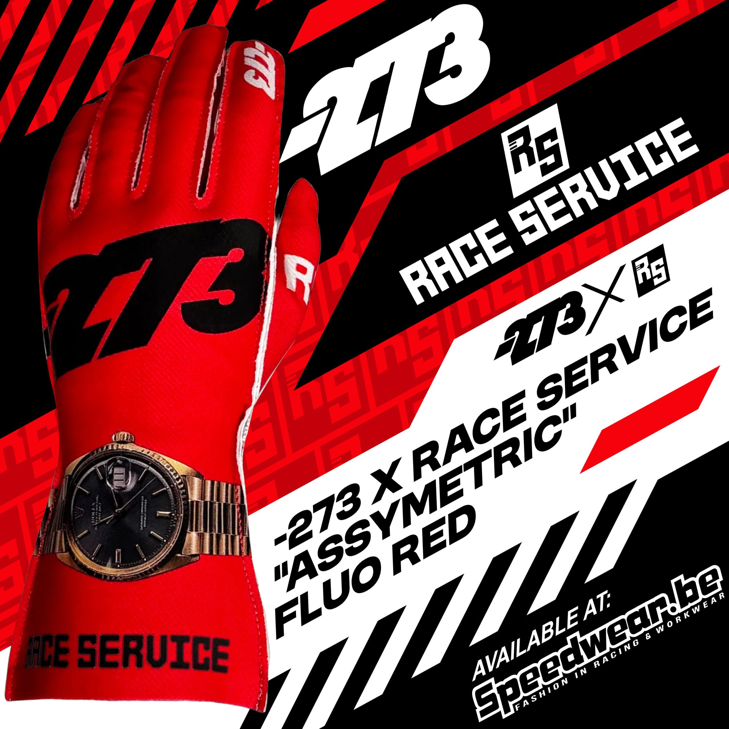 Minus 273 Gloves RACE SERVICE Fluo Red Asymmetric